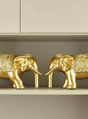 客厅旺宅招财吸水象摆件大象一对高端大气上档次电视柜子玄关饰品