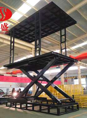 双台面剪叉升降机室外地下室汽车液压升降平台地藏式车库升降平台