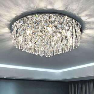 轻奢水晶吸顶灯现代简约客厅灯主卧室大气2026年新款圆形网红灯具