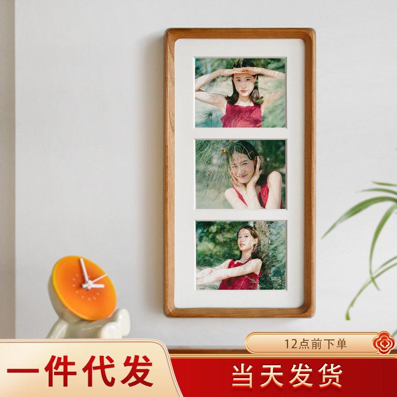 实木相框榫卯三联G款摆台画框新中式空框照片婚纱照胡桃木相框