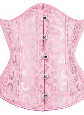 14骨宫廷腰封提花束身衣腰夹塑身衣 婚礼马甲束胸束身衣corset