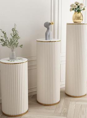 岩板花架奢客厅轻边圆柜角几落ZG-66160地式代简约阳台形现室内置