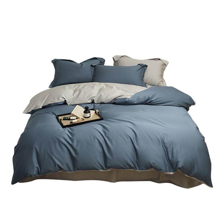 9F6965HSQ单XC感100支绒棉四笠件套简约长拼色纯棉全棉被套床床床