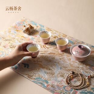云杨茶舍花梦一舟大茶席新中式干泡垫子高端精致茶桌垫布禅意桌旗