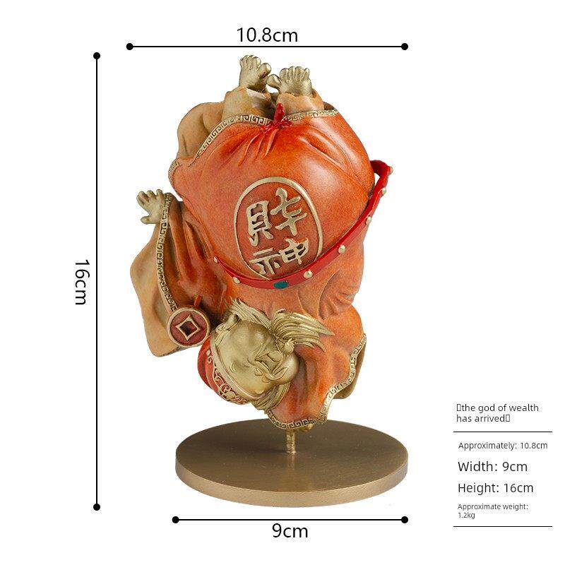 财神工爷纯黄铜工艺品该我发财铜财神到SYN家摆件奢小轻众瞭位礼