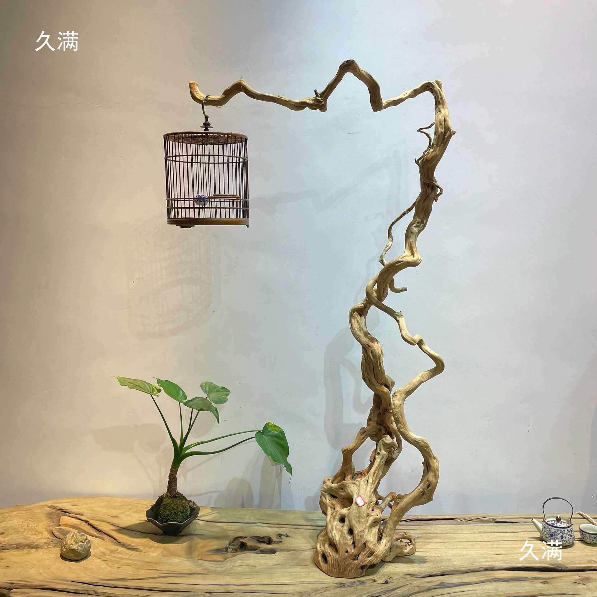 杜鹃树根台灯禅意实木根雕灯新中式茶桌书房客厅玄关装饰