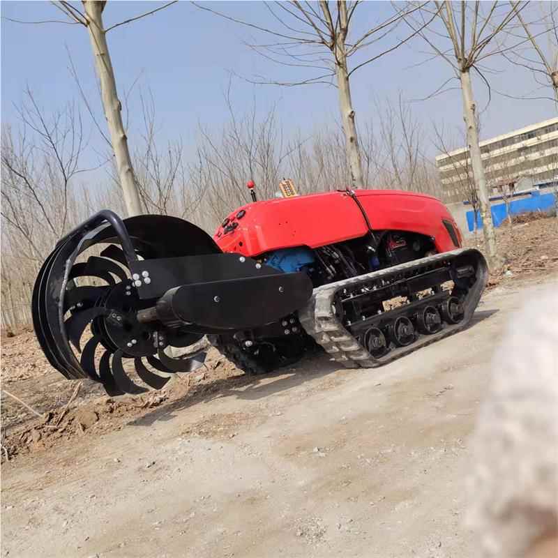 履带园式式开沟机果遥控小型开沟机家用柴油款果园LBGY-6管理机多