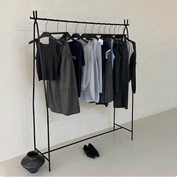 意式家 服装展示架落地式挂衣架黑色中岛架女装个性货架