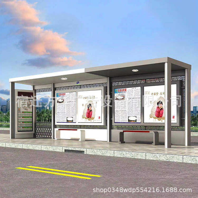 乡镇候车亭智能公交站太阳能广告灯箱公交车站仿古公交车站候车亭,商业/办公家具,灯箱,淘宝优惠券,粉丝福利购,淘宝优惠卷