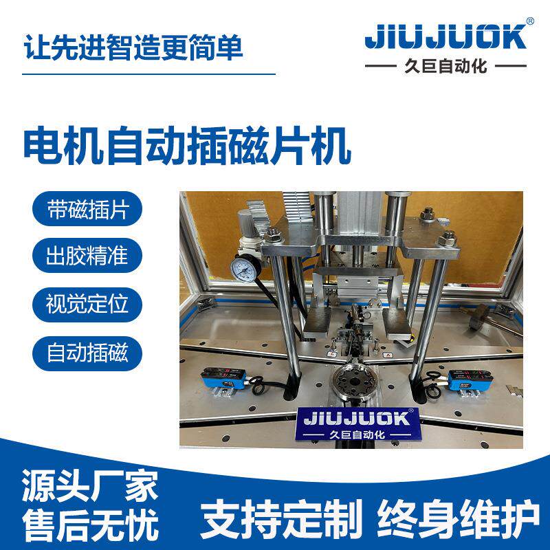 电动车电机自动插磁片机磁钢带磁自动点胶贴磁一体成型