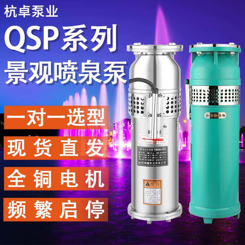 QSP喷泉泵铸铁不锈钢景观音乐喷泉专用泵可频繁启停水浸式潜水泵