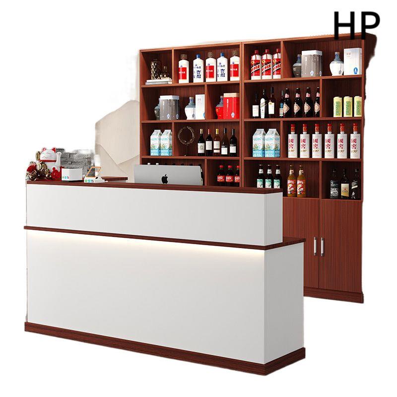 吧台收银台酒柜简约现代带转角酒水展示柜餐厅火锅店吧台ktv前台