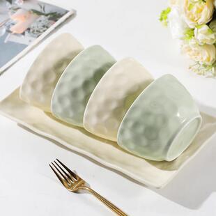 碗家陶用1只装纯4.75英TOct160寸瓷米饭碗汤碗面碗餐具简约色水果