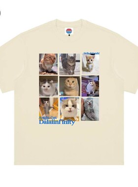 Dalaiinfinity（猫meme纯享）重磅纯棉短袖男女同款T恤夏新款直喷