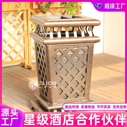 户外庭院露台休闲花箱售楼部景区不锈钢铁艺室内外公共场合垃圾桶