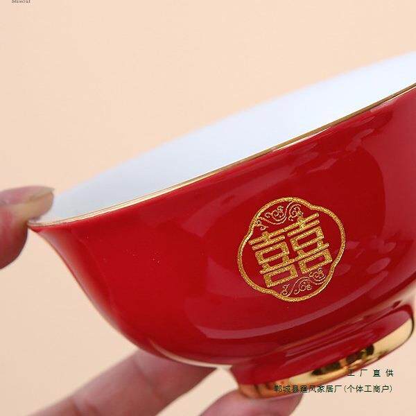 结婚红用品大全婚礼套装子喜字F99THMTM碗筷勺结色婚餐具喜庆