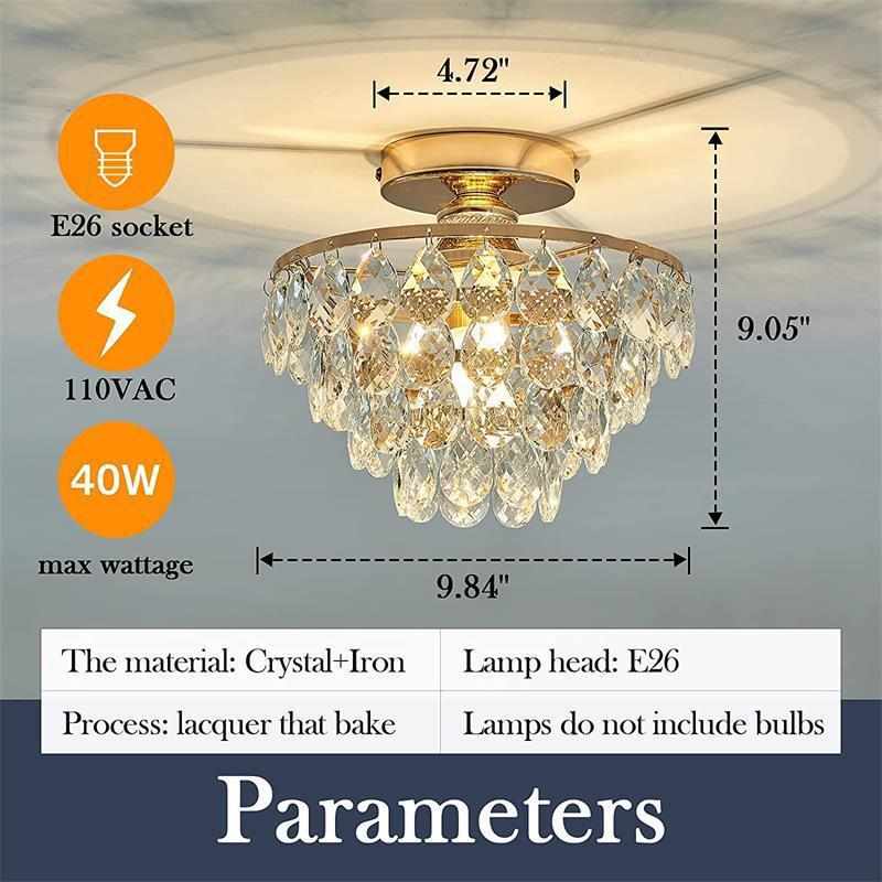 水晶吸顶灯轻奢创意过道楼梯入户玄关餐厅书房顶灯eybe爆款