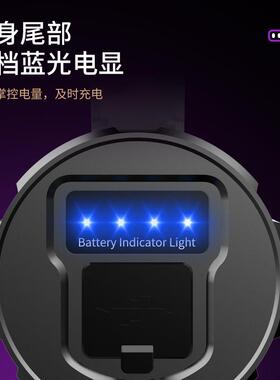 手提式紫子光手电筒超亮长续航焦变照明X10手提灯户外钓便携鱼蝎