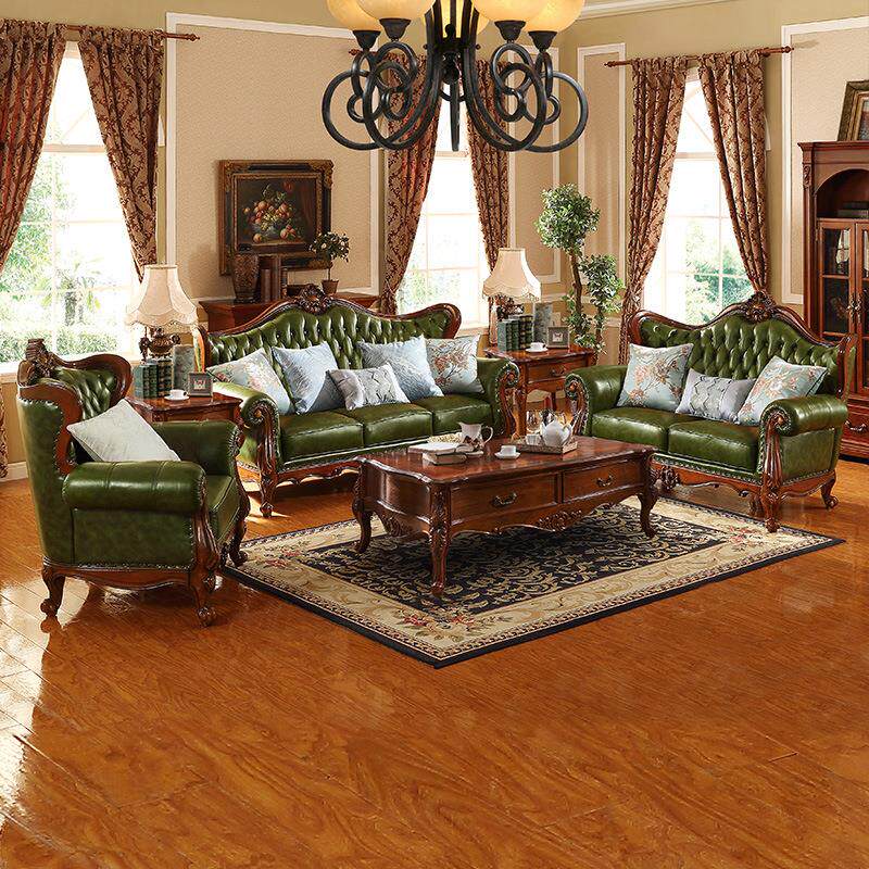 瑞福祥美式实木茶几1.5米客厅储物长方形茶桌复古欧式1.3米茶几