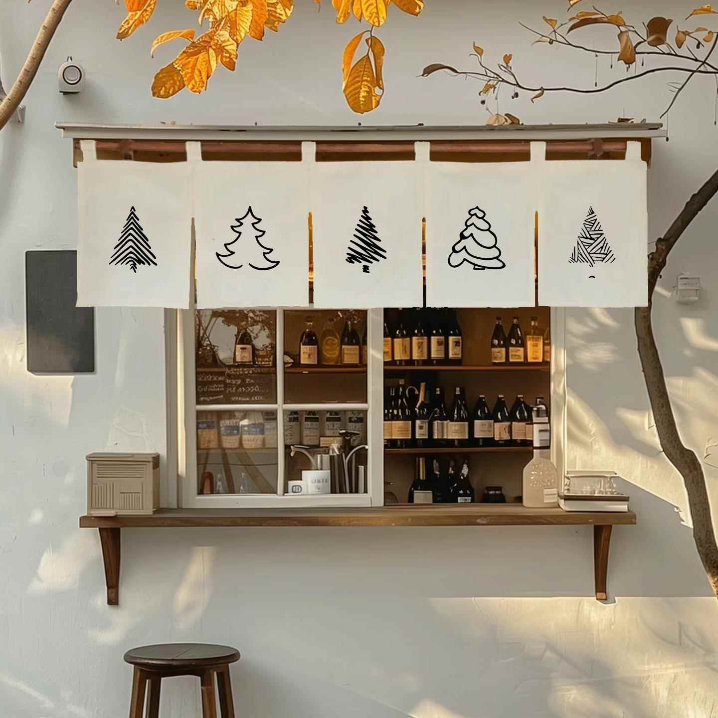 简约餐厅门帘半帘店铺门头装饰短帘厨房隔断帘小吊旗遮挡不帘旗帘