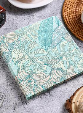 新款绿色ins风叶彩色餐巾纸 印花纸巾 西餐厅酒店咖啡厅纯木浆纸
