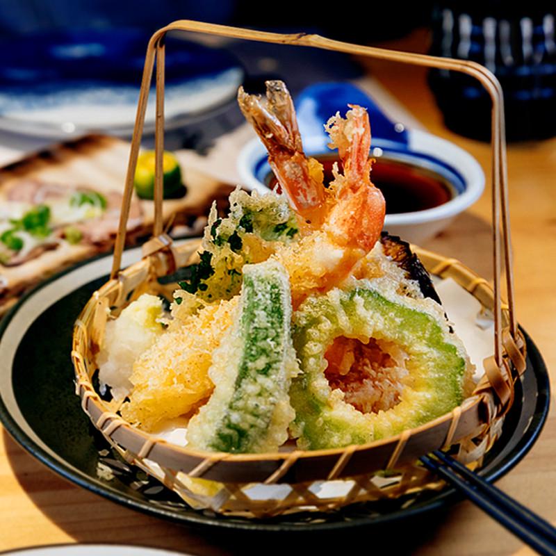 7K1纯手工编织篮天妇罗炸物盘果篮水果盆竹筐糕点盘水果点心果篮