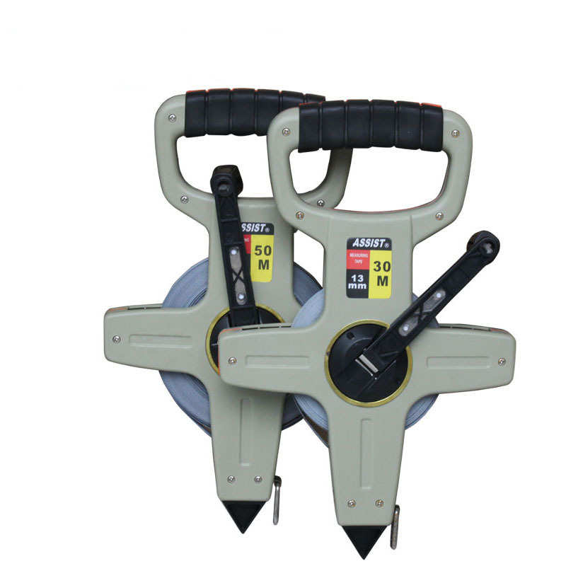 宏迪30米 50米手摇插地尺 长卷尺 钢卷尺 工程场地测量尺子