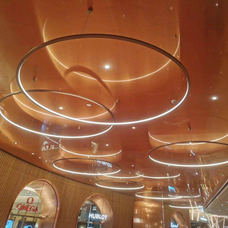 创意led圆环吊灯简约圆形办公 服装店 商场 展厅圆圈工业风工程灯