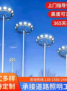 城市景区学校高杆照明道路灯户外篮球广场升降12个LED灯具高杆灯