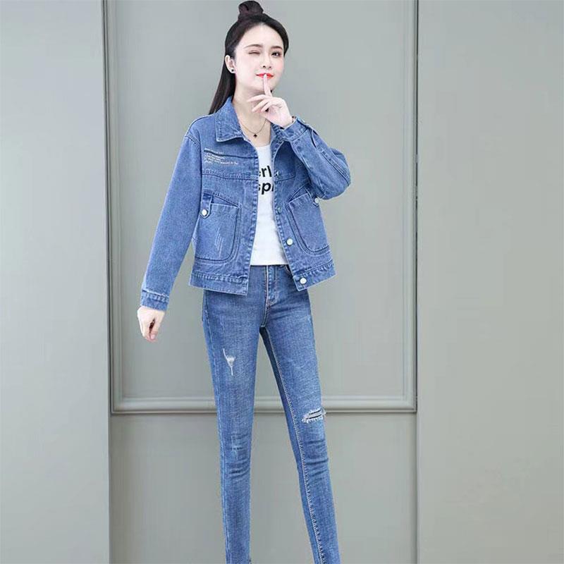 极速时髦减龄长袖连帽牛仔外套女士2026秋季新款宽松休闲百搭妈妈