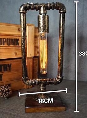 高档覆古台工业风摆件爱迪生水管机器人创灯礼物咖啡酒意吧床头装