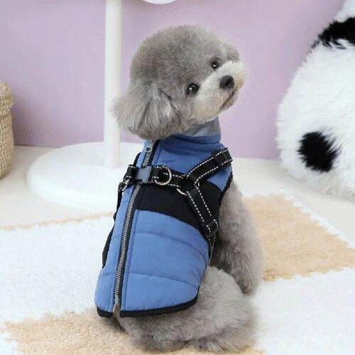 Fashion Adjustable Dog Warm Jacket Waterproof Zipper