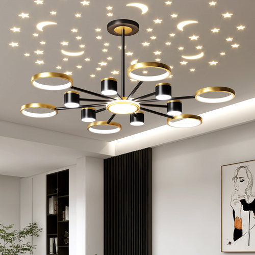客厅主灯2024新款流行现代简约大气高级感轻奢创意满天星大厅吊灯