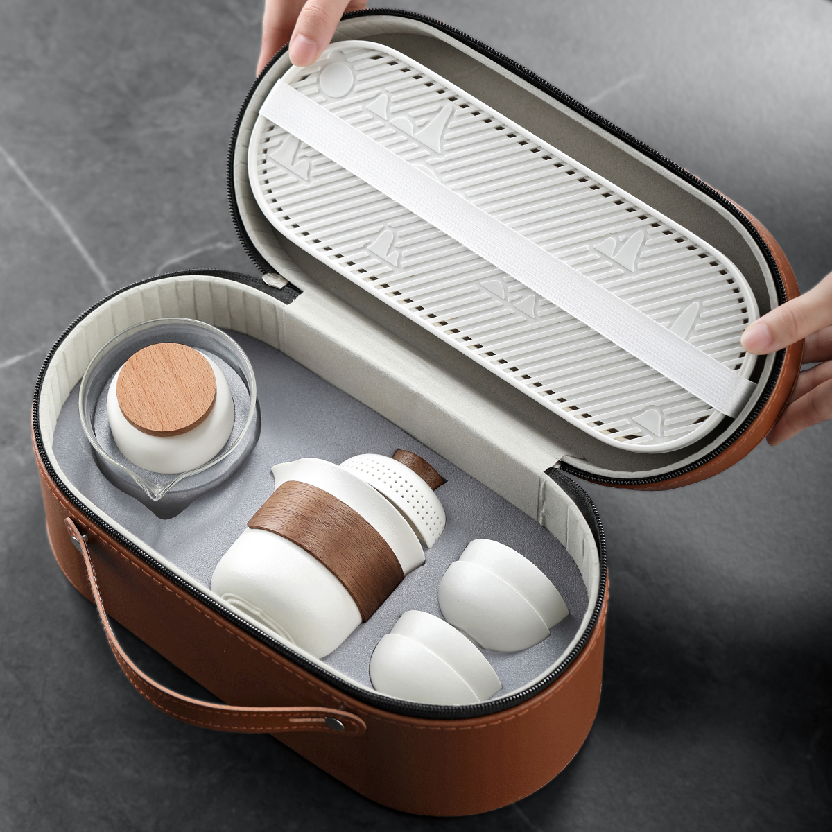 旅行茶具套装便携快客杯陶瓷功夫茶具商务活动送客户伴手礼品定制