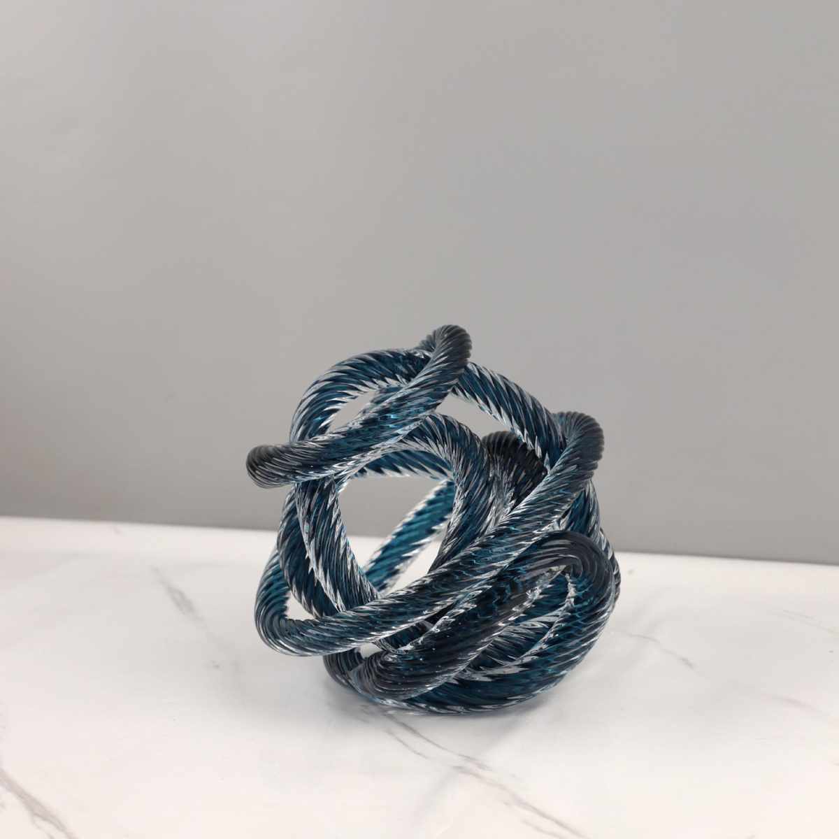 简约现代创意玻璃线球麻团摆件样板房售楼处玄关桌面软装饰品摆件