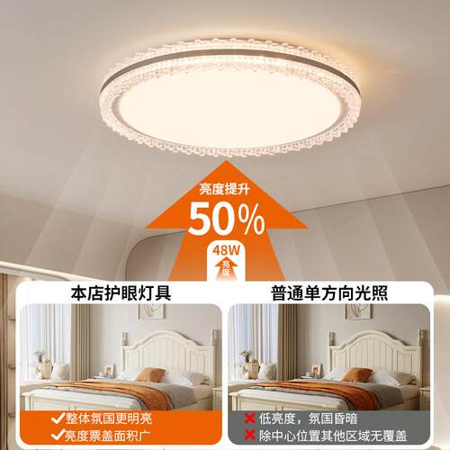 顾家轻奢风水晶客厅主灯吸顶灯现代简约大气护眼卧室中山灯具357L