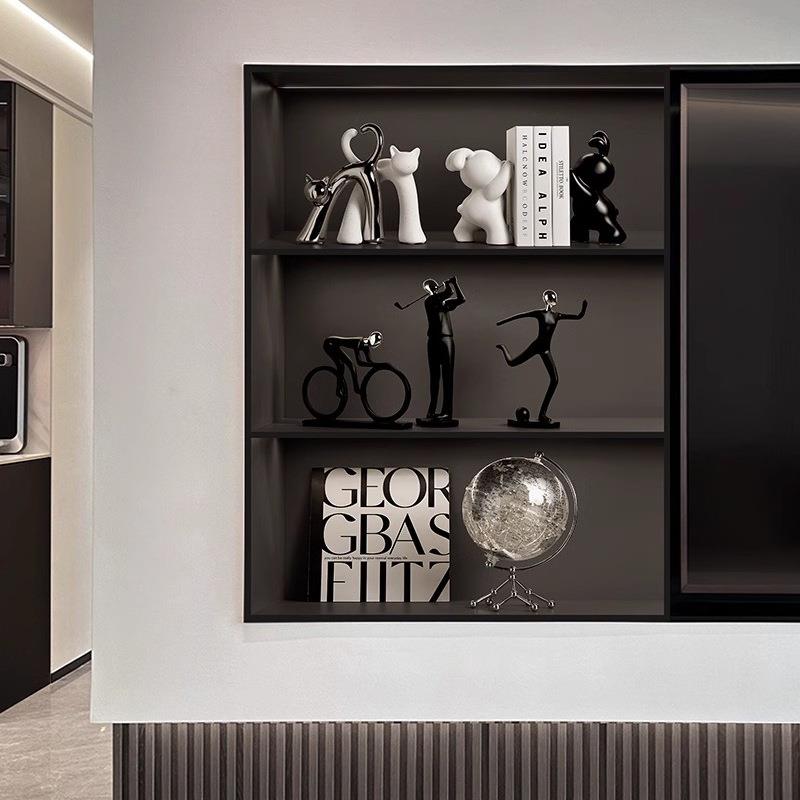 运人物动摆件现代简柜YP30约家居品装饰创意自行车摆设书办公室工