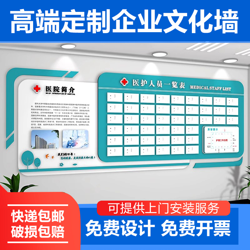 医院文化墙贴科室文化墙设计形象墙口腔护士站健康宣教装饰定制