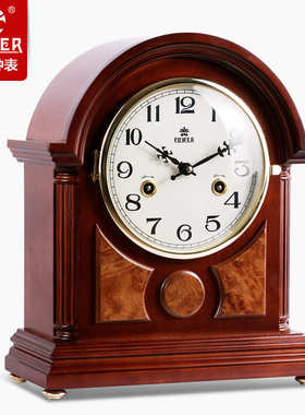 power机械座钟mt3842d整点半点实木报时钟工艺摆钟台钟霸王复古