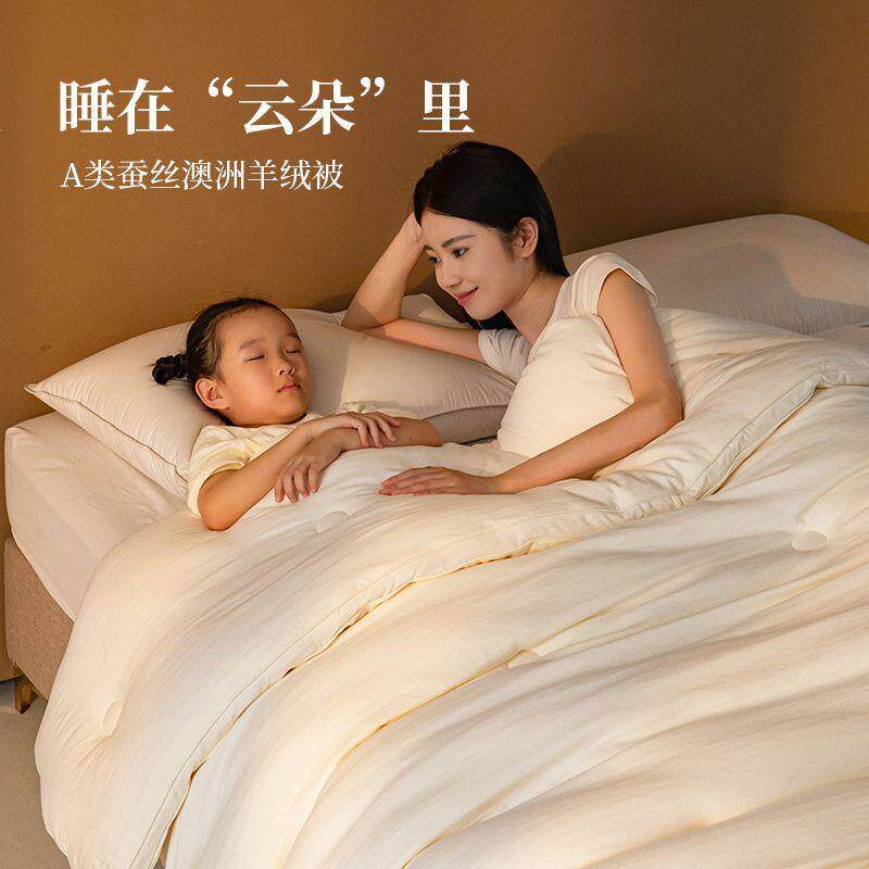 手工桑蚕丝澳洲羊绒棉被子冬被芯加厚保暖春秋四季通用小金被