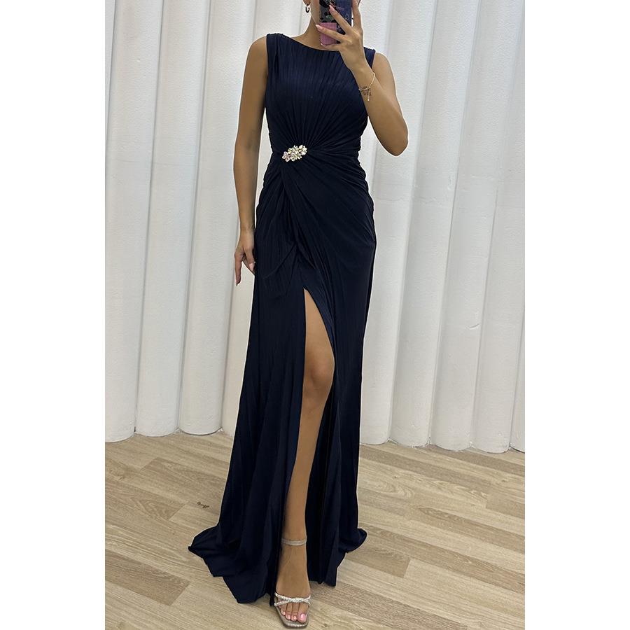 women for evening fashion sleeveless dress casual slit