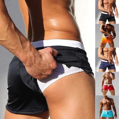 Mens Swim Trunks with Zipper Pocket Summer Swimming Shorts w