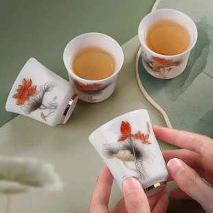 家用办公泡茶壶盖碗陶瓷轻奢送礼品 高品质羊脂玉白瓷功夫茶具套装