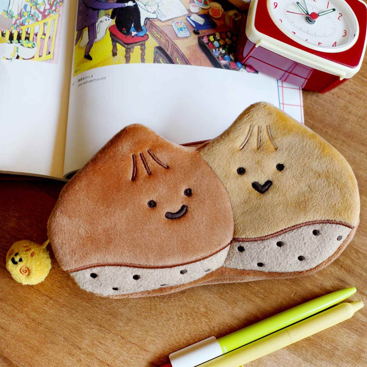 好栗友雨过山原创板栗毛绒笔袋搞怪栗子文具袋大容量铅笔收纳包