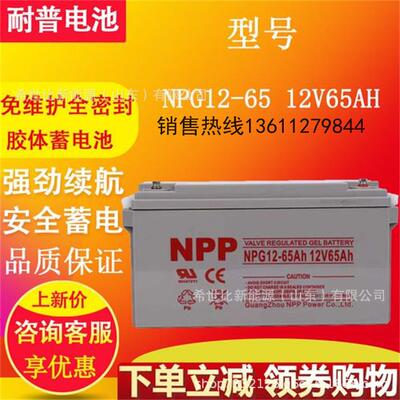 NPP耐普蓄电池NPG12-120光伏水泵12V120AH直流屏基站太阳能照明用