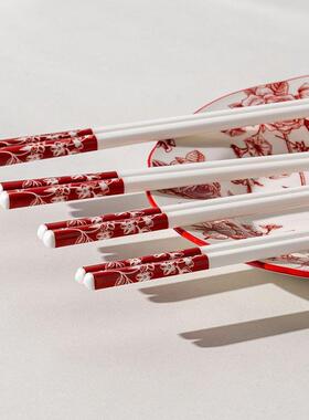 菌陶瓷e1HRLVQP骨筷子家用环保耐高温易清洗抗防霉防瓷滑高档发霉