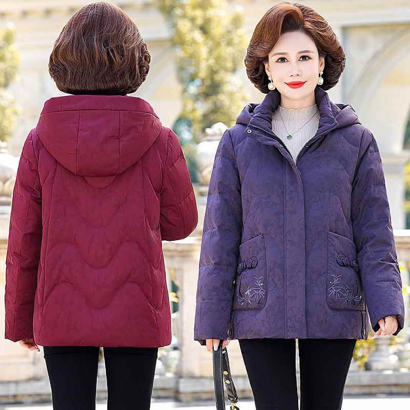 2023新款妈羽服BJ898607中老年女装冬季时妈尚加厚保大暖外套码洋