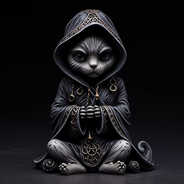跨境新款万圣节黑猫树脂工艺品摆件家居装饰猫咪摆件创意桌面装饰