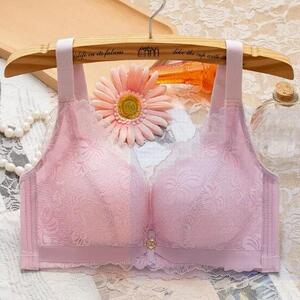 新款直销春夏季大红色蕾丝内衣女小胸聚拢上托薄款收副乳无钢圈中