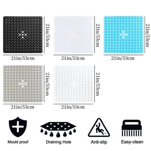 1PC, square PVC bubble leak hole with suction cup shower non
